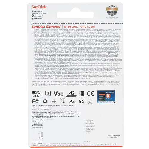 Купить Карта памяти SanDisk Extreme microSDXC 128 ГБ [SDSQXAA-128G-GN6MN]  5077098. Характеристики, отзывы и цены в Донецке