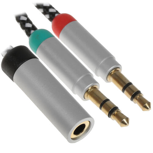 Купить Разветвитель   DEXP 4-pin 3.5 mm jack - 3-pin 3.5 mm jack x2 черный  1262461. Характеристики, отзывы и цены в Донецке