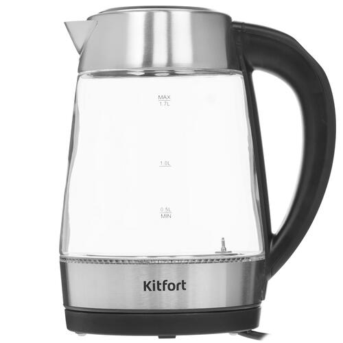 Купить Электрочайник Kitfort KT-6107 серебристый  8169967. Характеристики, отзывы и цены в Донецке