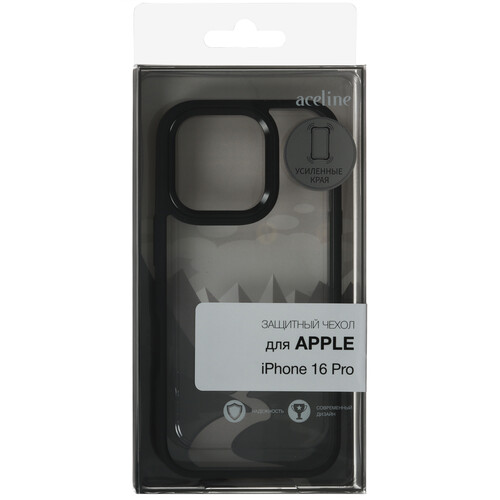 Купить Накладка  Aceline Silicone Side для Apple iPhone 16 Pro черный  9258570. Характеристики, отзывы и цены в Донецке