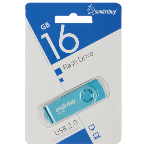 Купить Память USB Flash 16 ГБ Smartbuy Twist [SB016GB2TWB]  9954177. Характеристики, отзывы и цены в Донецке