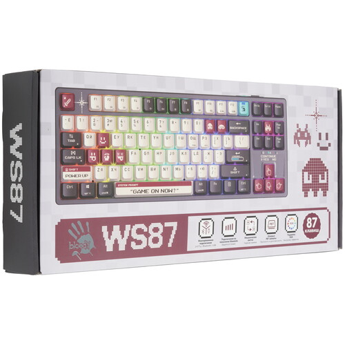 Купить Клавиатура  проводная + беспроводная A4Tech Bloody WS87 Pixels Red  9299394. Характеристики, отзывы и цены в Донецке