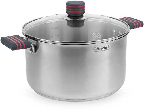 Купить Кастрюля Rondell Stripes RDS-1281 5.8 л 24 см серебристый  9309603. Характеристики, отзывы и цены в Донецке