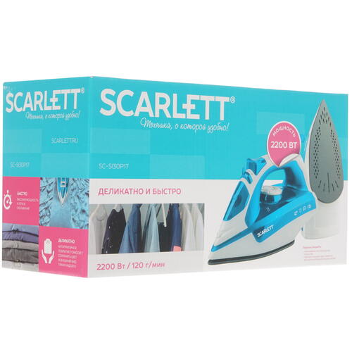 Купить Утюг Scarlett SC-SI30P17 голубой  8153167. Характеристики, отзывы и цены в Донецке