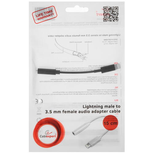 Купить Переходник   Cablexpert 3.5 mm jack - Lightning черный  9918263. Характеристики, отзывы и цены в Донецке