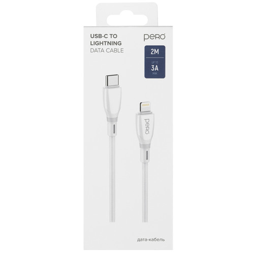 Купить Кабель PERO Lightning 8-pin - USB Type-C белый  5474207. Характеристики, отзывы и цены в Донецке