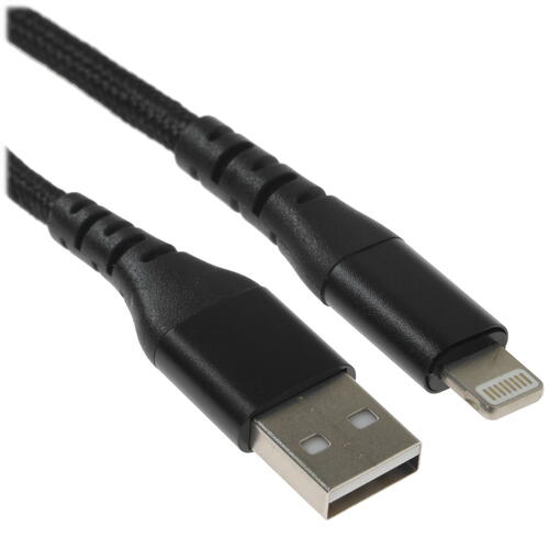 Купить Кабель круглый DEXP Lightning 8-pin - USB 2.0 Type-A черный 1 м  4834169. Характеристики, отзывы и цены в Донецке
