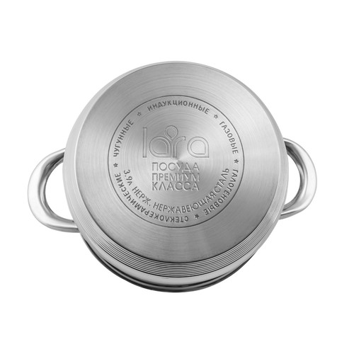 Купить Кастрюля Lara Sonata LR02-582 3.9 л 20 см серебристый  1155238. Характеристики, отзывы и цены в Донецке