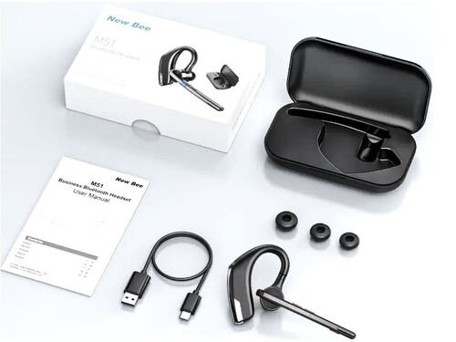 Купить Беспроводная моногарнитура New Bee M51 черный 2024  5616643. Характеристики, отзывы и цены в Донецке