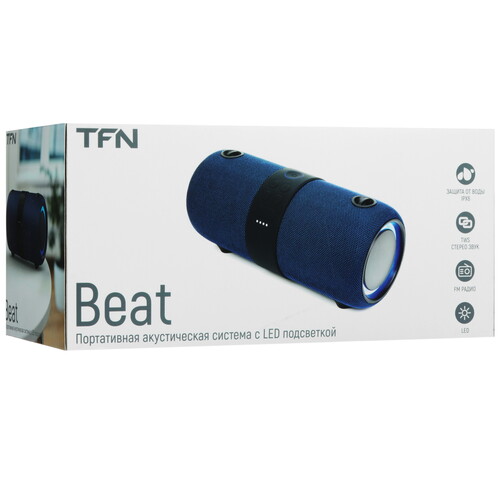 Купить Портативная колонка TFN Beat, синий  5495604. Характеристики, отзывы и цены в Донецке