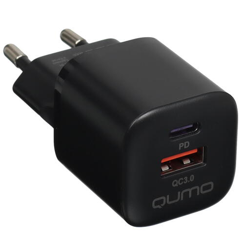 Купить Сетевое зарядное устройство QUMO 43013 черный  5417437. Характеристики, отзывы и цены в Донецке