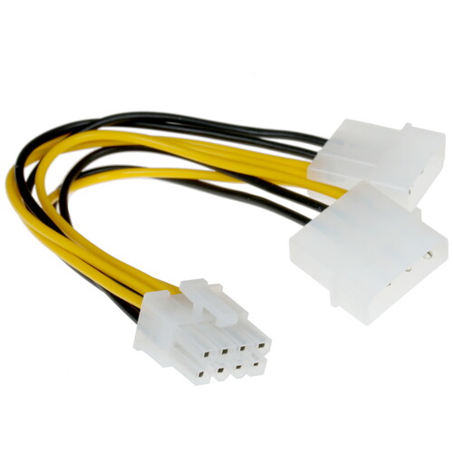 Купить Переходник для блока питания FinePower 2xMolex(M) - EPS 8pin(F)  1345790. Характеристики, отзывы и цены в Донецке
