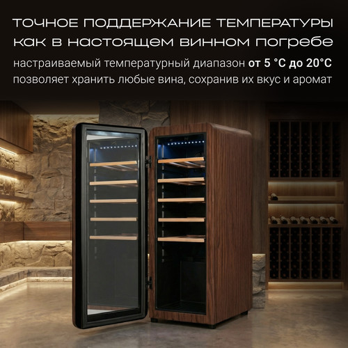 Купить Винный шкаф TESLER CWC-248 CARAMEL WOOD LD коричневый  9390129. Характеристики, отзывы и цены в Донецке