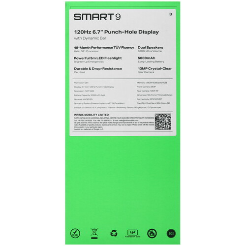 Купить 6.7" Смартфон Infinix SMART 9 128 ГБ черный  5488695. Характеристики, отзывы и цены в Донецке