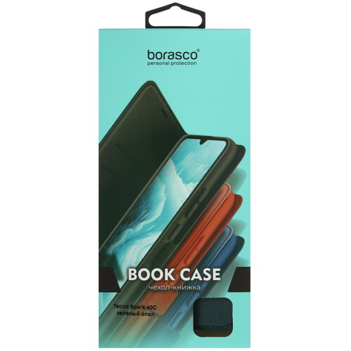Купить Чехол-книжка  BoraSCO Book Case для Tecno SPARK 40C зеленый  5629883. Характеристики, отзывы и цены в Донецке