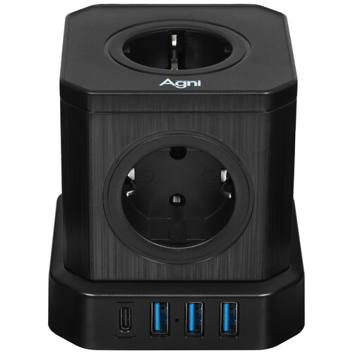 Купить Сетевой фильтр AGNI TP-VE4U5E-C черный  9289330. Характеристики, отзывы и цены в Донецке