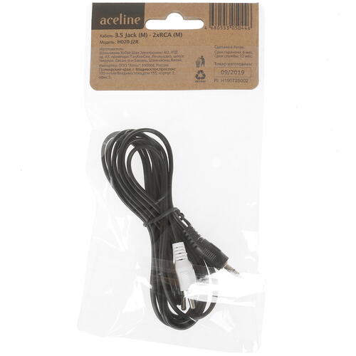 Купить Кабель   Aceline 3.5 mm jack - RCA x2 черный  1380012. Характеристики, отзывы и цены в Донецке