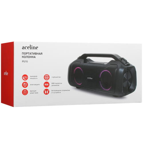 Купить Портативная колонка Aceline P570, черный  5075336. Характеристики, отзывы и цены в Донецке