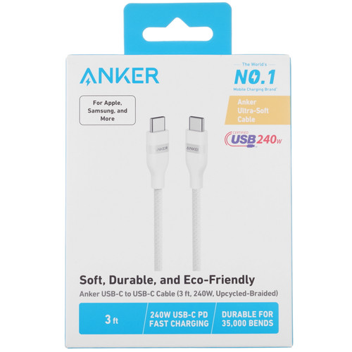 Купить Кабель Anker USB Type-C - USB Type-C белый  5682905. Характеристики, отзывы и цены в Донецке