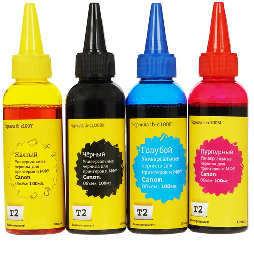 Купить Чернила  T2 IB-C100_MP голубой, желтый, пурпурный, черный  9115208. Характеристики, отзывы и цены в Донецке