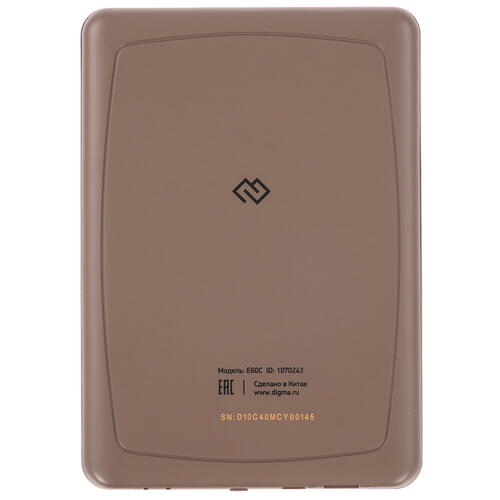 Купить 6" Электронная книга Digma E60C коричневый  5344917. Характеристики, отзывы и цены в Донецке