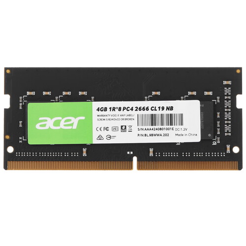 Купить Оперативная память SODIMM Acer SD100 [BL.9BWWA.202] 4 ГБ  5447152. Характеристики, отзывы и цены в Донецке
