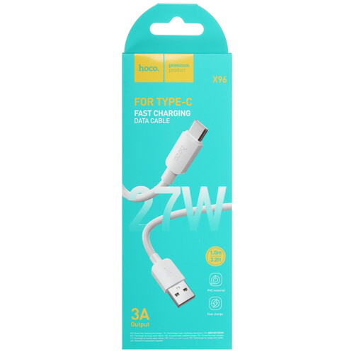 Купить Кабель круглый Hoco USB Type-C - USB 2.0 Type-A белый 1 м  5474988. Характеристики, отзывы и цены в Донецке
