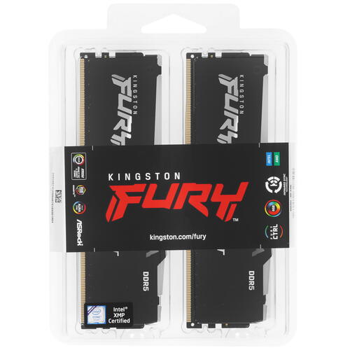 Купить Оперативная память Kingston FURY Beast Black RGB [KF556C40BBAK2-64] 64 ГБ  5049437. Характеристики, отзывы и цены в Донецке