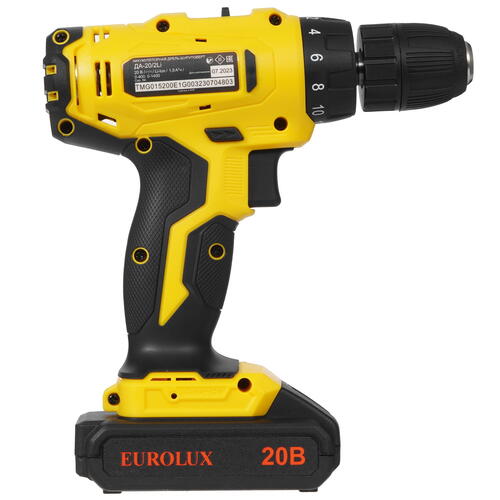 Купить Дрель-шуруповерт Eurolux ДА-20/2Li  9070130. Характеристики, отзывы и цены в Донецке