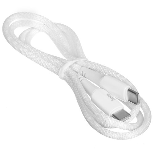 Купить Кабель круглый Hoco USB Type-C - USB Type-C белый 1 м  9238207. Характеристики, отзывы и цены в Донецке