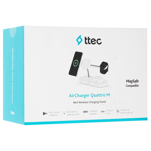 Купить Беспроводное зарядное устройство TTEC AirCharger Quattro M белый  9157891. Характеристики, отзывы и цены в Донецке