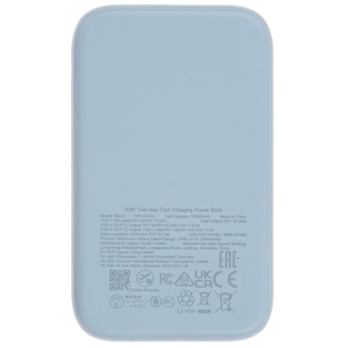 Купить Портативный аккумулятор Ugreen CD384 голубой  9286535. Характеристики, отзывы и цены в Донецке
