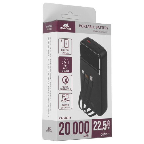 Купить Портативный аккумулятор RIVACASE VA2221 черный  9294460. Характеристики, отзывы и цены в Донецке