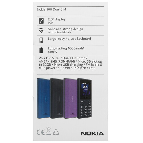 Купить Сотовый телефон Nokia 108 DS (2024) черный  5614949. Характеристики, отзывы и цены в Донецке