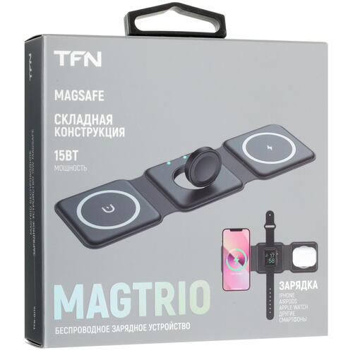 Купить Беспроводное зарядное устройство TFN MagTrio черный  5093546. Характеристики, отзывы и цены в Донецке