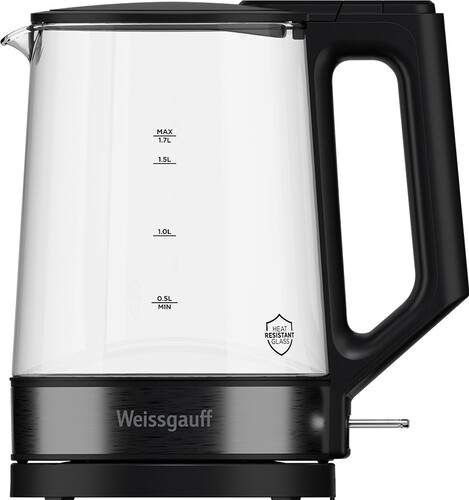 Купить Электрочайник Weissgauff WK 1700 EcoGlass Nero черный  9259481. Характеристики, отзывы и цены в Донецке