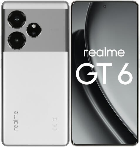 Купить 6.78" Смартфон realme GT 6 512 ГБ серебристый  5462962. Характеристики, отзывы и цены в Донецке