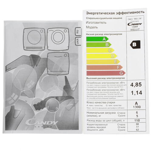 Купить Стирально-сушильная машина Candy CSW4 365D/2-07 белый  8119978. Характеристики, отзывы и цены в Донецке