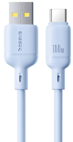 Купить Кабель круглый Baseus USB Type-C - USB 2.0 Type-A голубой 1 м  5627451. Характеристики, отзывы и цены в Донецке