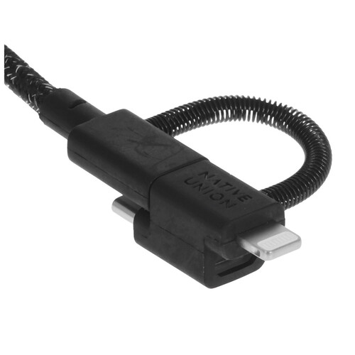 Купить Кабель круглый Native Union Lightning 8-pin MFI, micro USB, USB Type-C - USB 2.0 Type-A черный 2 м  5466064. Характеристики, отзывы и цены в Донецке