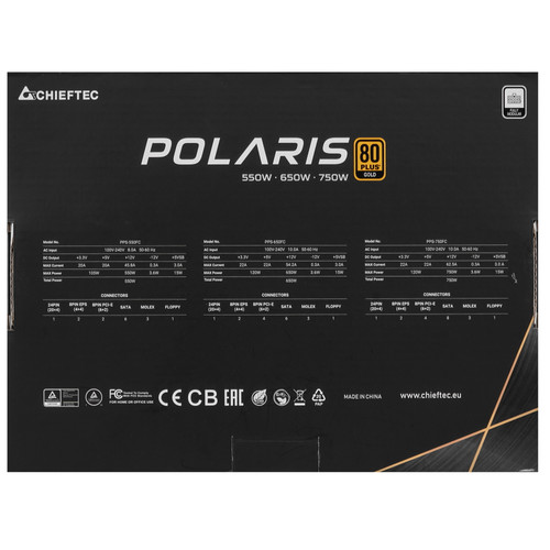 Купить Блок питания Chieftec POLARIS 750W [PPS-750FC] черный  1672382. Характеристики, отзывы и цены в Донецке