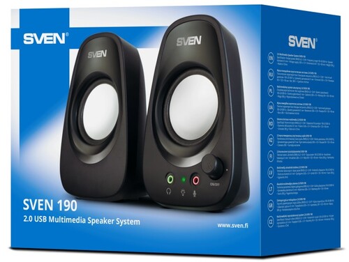 Купить Колонки SVEN АС 190 черный  9283096. Характеристики, отзывы и цены в Донецке