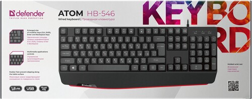 Купить Клавиатура  проводная Defender Atom HB-546  9202986. Характеристики, отзывы и цены в Донецке