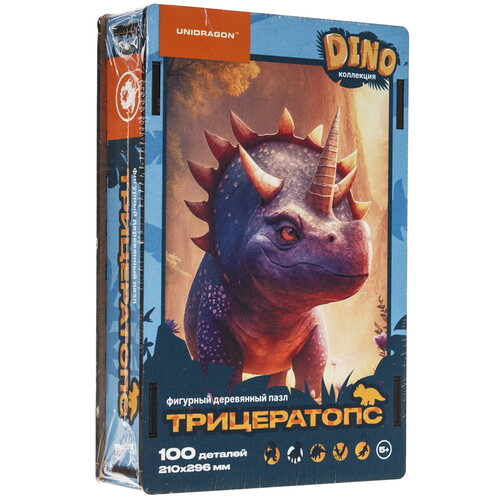 Купить Пазл Unidragon Dino Трицератопс 5+  9124146. Характеристики, отзывы и цены в Донецке