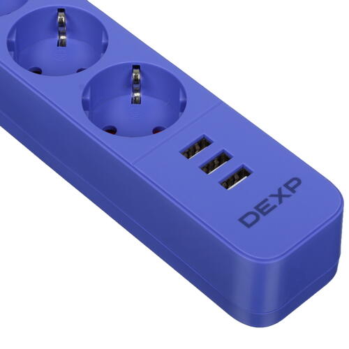 Купить Сетевой фильтр DEXP Intensity 418WU Blue синий  5419960. Характеристики, отзывы и цены в Донецке