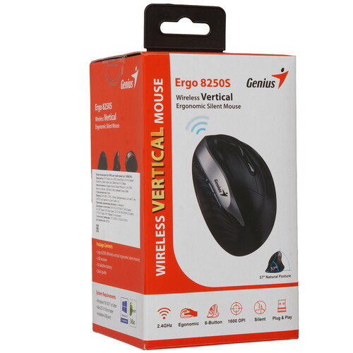 Купить Мышь беспроводная Genius Ergo 8250S  9140258. Характеристики, отзывы и цены в Донецке