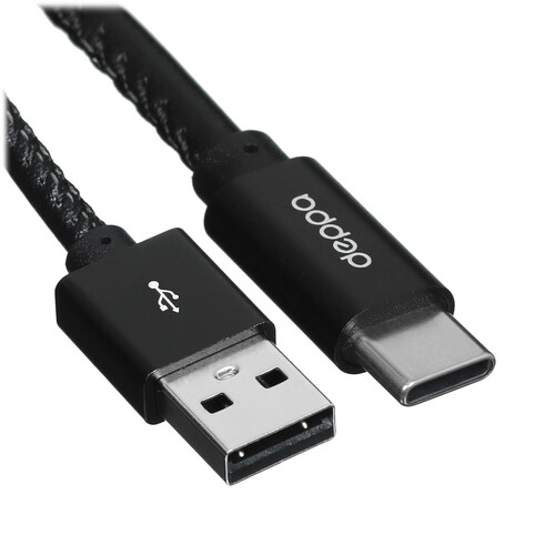 Купить Кабель круглый DEPPA USB Type-C - USB 2.0 Type-A черный 1.2 м  5467738. Характеристики, отзывы и цены в Донецке
