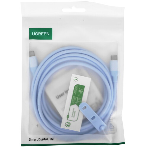Купить Кабель круглый Ugreen USB Type-C - USB Type-C голубой 2 м  9155083. Характеристики, отзывы и цены в Донецке