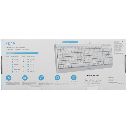Купить Клавиатура  проводная A4Tech Fstyler FK15  9188926. Характеристики, отзывы и цены в Донецке