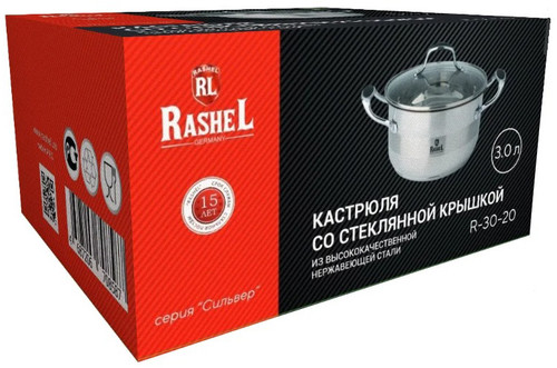 Купить Кастрюля Rashel Сильвер R-30-20 3 л 20 см серебристый  9320862. Характеристики, отзывы и цены в Донецке